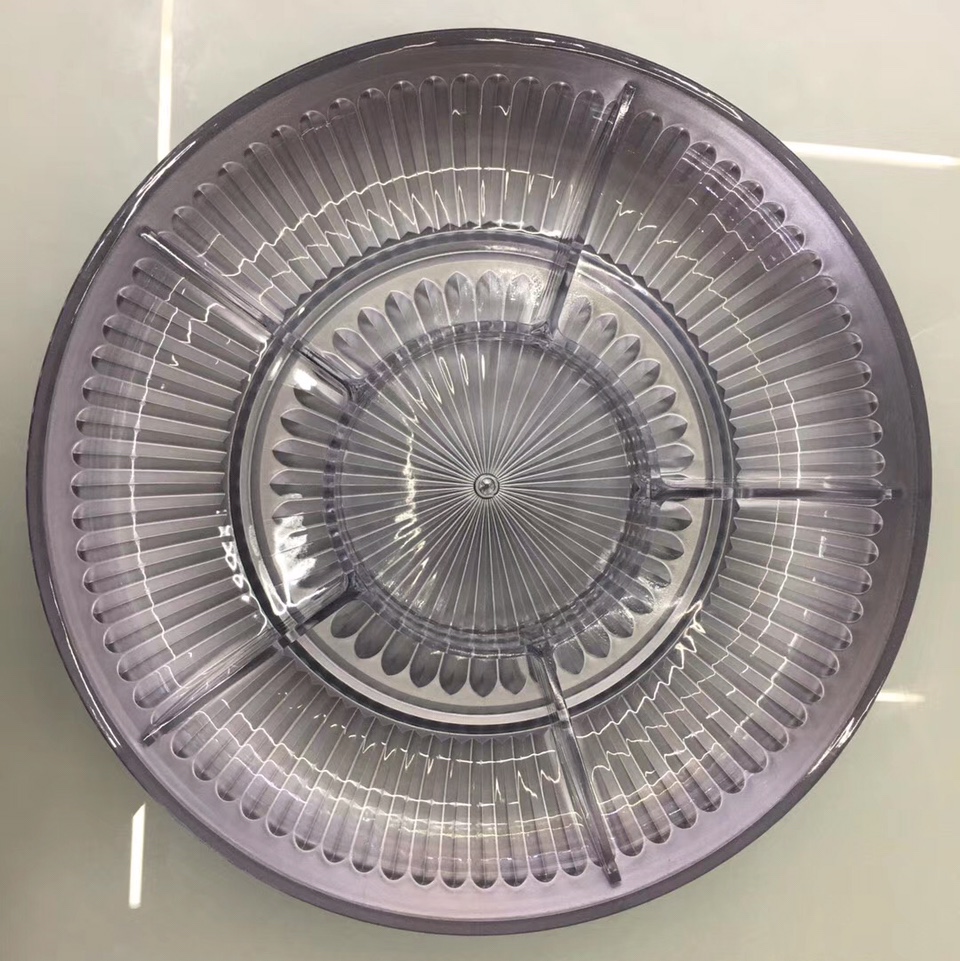 明军工艺7259银色水果盘客厅茶几创意家用现代简约瓜子盘高脚塑料果盘KTV亚克力明军工艺022