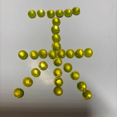 Lemon Yellow Ss16 Boutique Hot Drill Flat Bottom Hot Drill Nail Drill Diy Drill, Used To Decorate Mobile Phones, Accessories Or Inlaid On All Kinds Of Clothing, Bags And Shoes, But Also Can Be Used With Nail Art