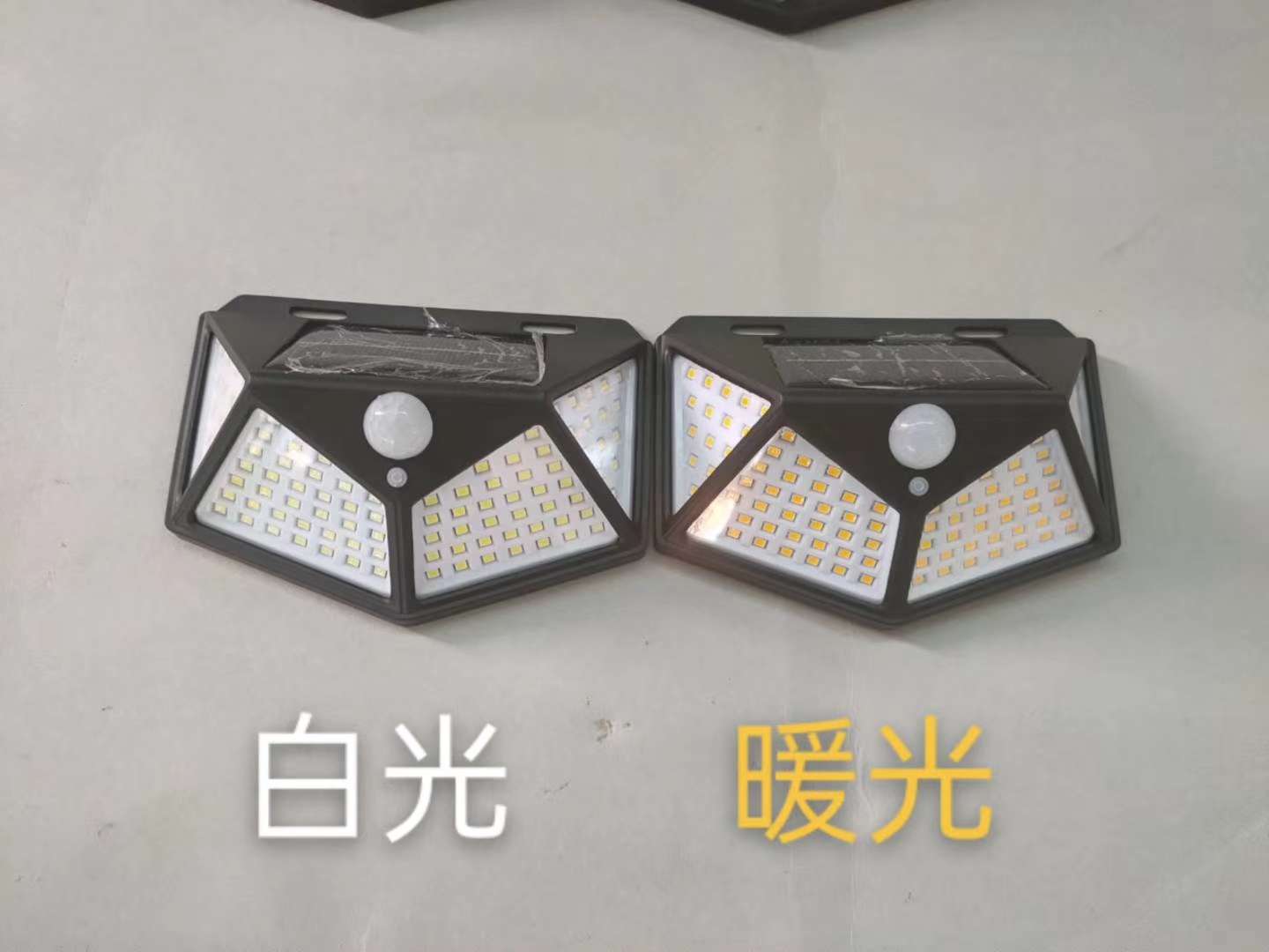 LED100太阳能灯庭院壁灯楼梯灯四面发光太阳能人体感应防水楼梯灯详情1