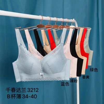 Thin Bra Push-Up Anti-Sagging Lace Lingerie Women's Plus Size Bra No Underwire Sexy Adjustable Side Nipple