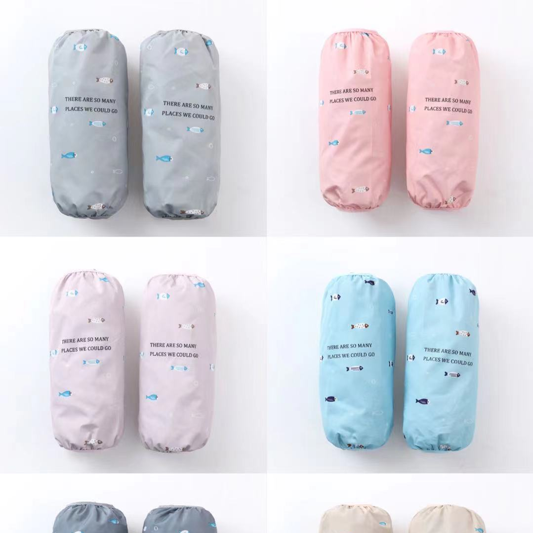 防水卡通可爱小鱼字母防污防尘长款袖套