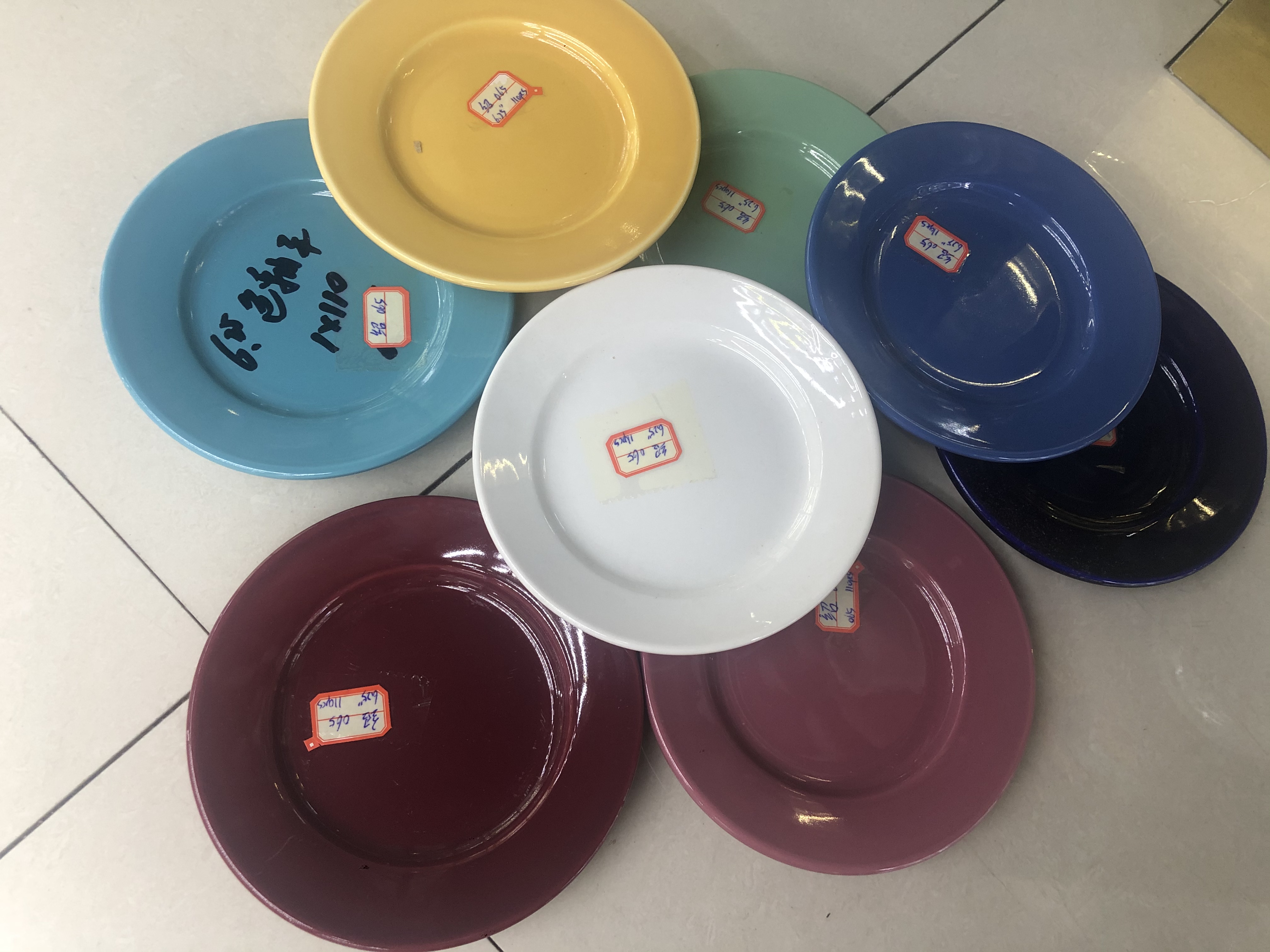 陶瓷餐具盘子家用菜盘酒店个性平盘创意牛排盘圆形彩色西餐盘产品图