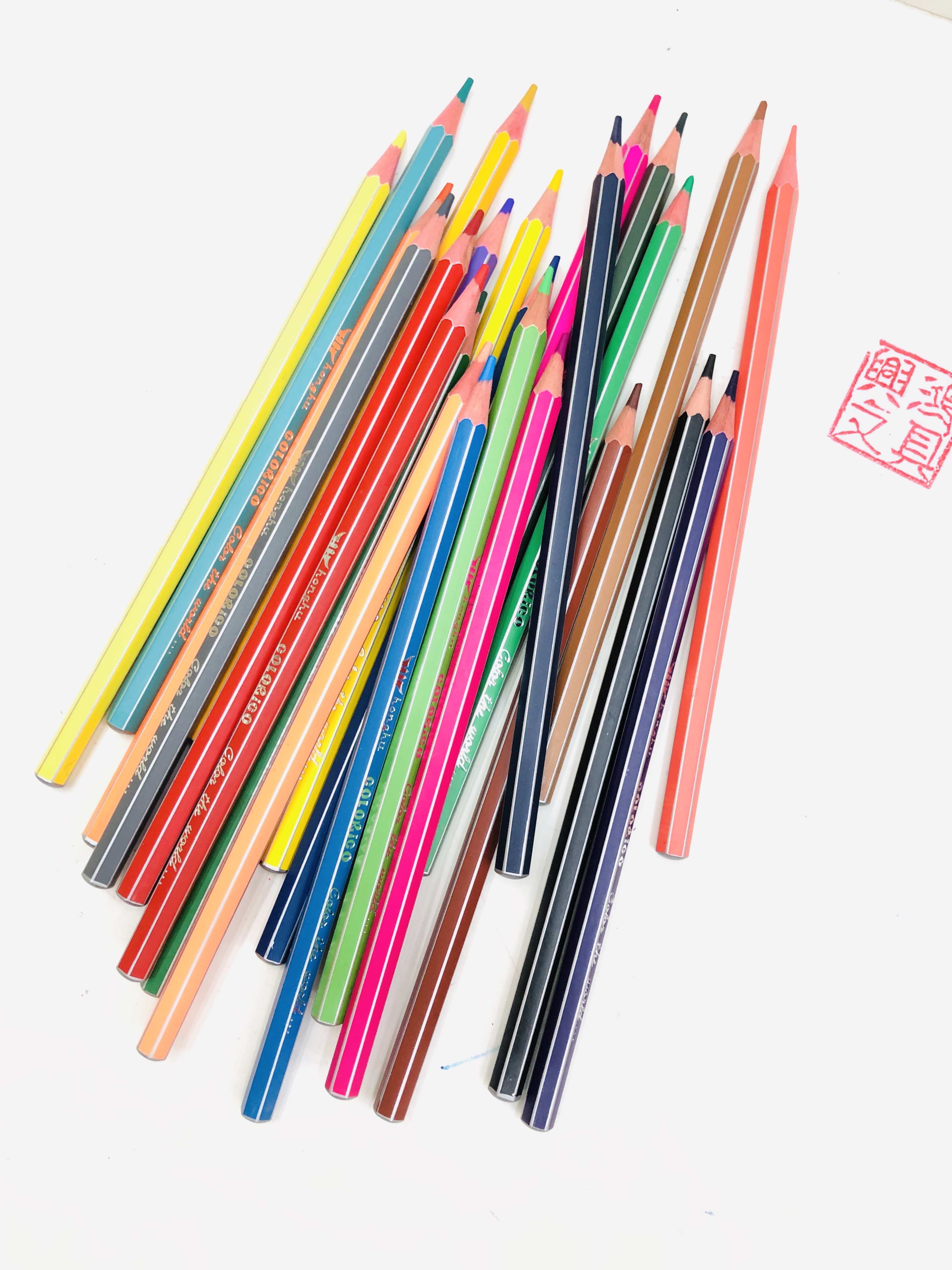 兴鸿文具 厂家直销-24色油漆 抽条彩色绘画铅笔详情图2