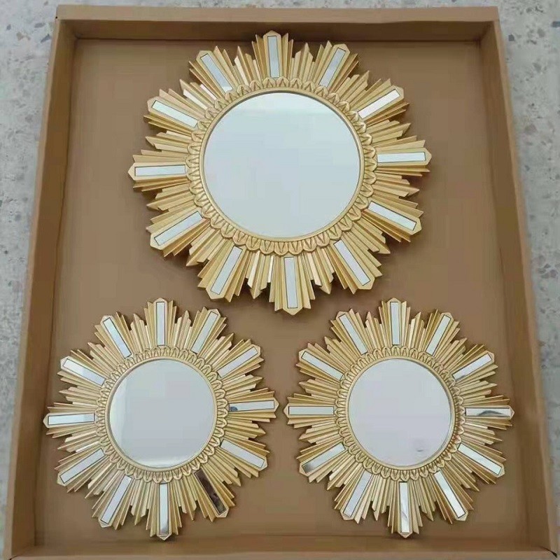 家居装饰墙面装饰大小号套三金色装饰塑料镜子1详情图1