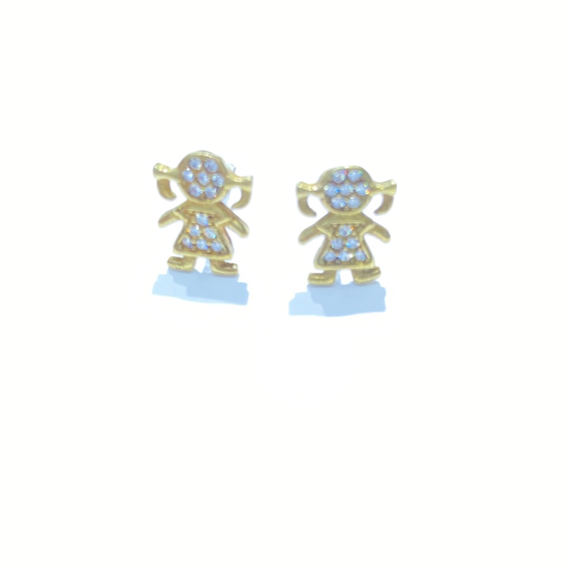 Aotong jewelry accessories MC06865 micro cast copper humanoid earrings silver needle