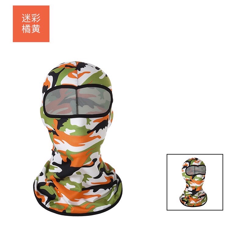 Cross-border CS mask headgear, ice silk cycling outdoor bicycle motorcycle inner liner camouflage sun protection headgear, orange camouflage civilian civilian civilian civilian civilian civilian civilian civilian civilian civilian civilian Application Scenario