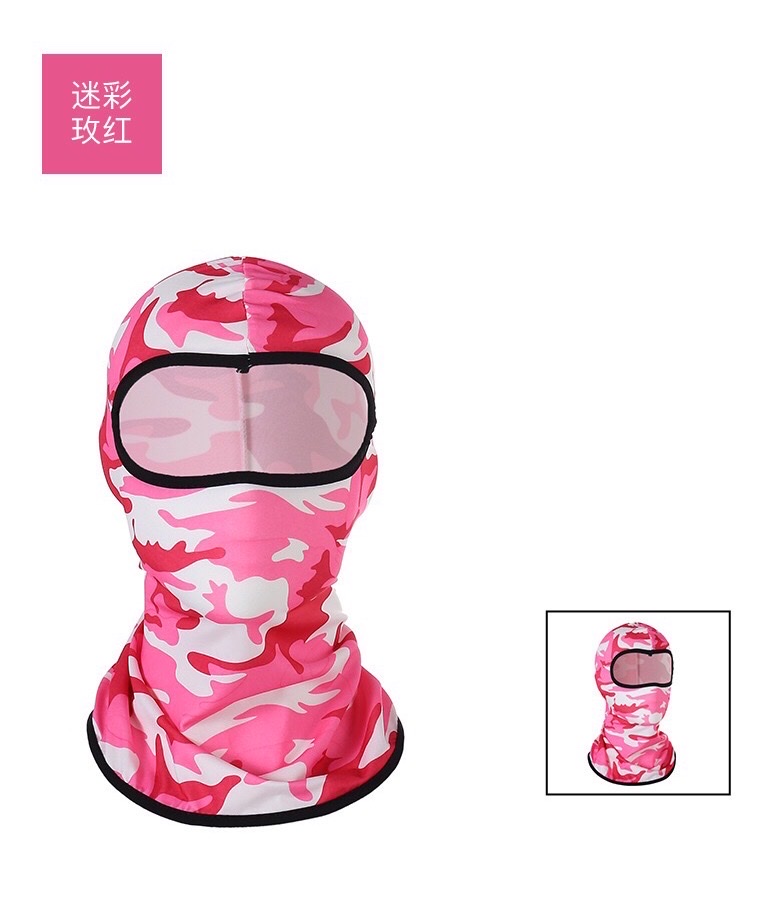 Cross-border CS mask headgear, ice silk cycling outdoor bicycle motorcycle inner liner camouflage sun protection headgear, rose red for civilian use, civilian use, civilian use detail image 3