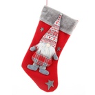 新款无脸老人大号圣诞袜 圣诞装饰品北欧森林人公仔红色袜礼物袋 1