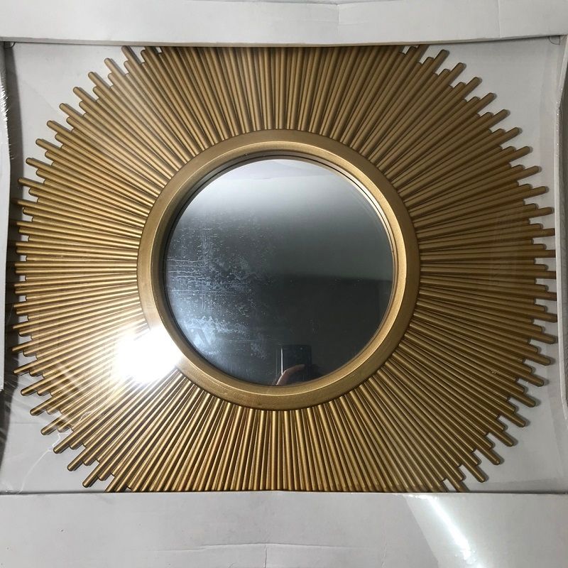 简约风格家居装饰墙面装饰金属质感圆形塑料挂墙镜子