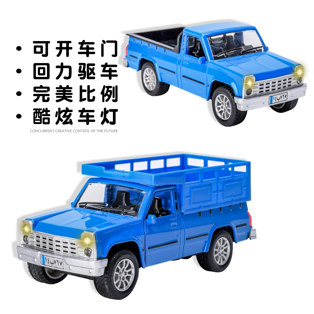 1:32 Pickup truck with a bucket (Iran) two-door alloy rebound with lights and music in one color detail image 2
