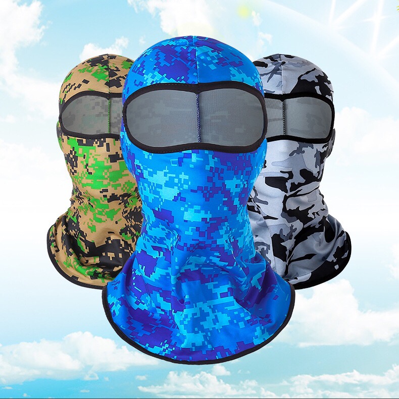 Cross-border CS mask headgear, ice silk cycling outdoor bicycle motorcycle inner liner camouflage sun protection headgear, blue civilian civilian civilian civilian civilian civilian civilian civilian civilian