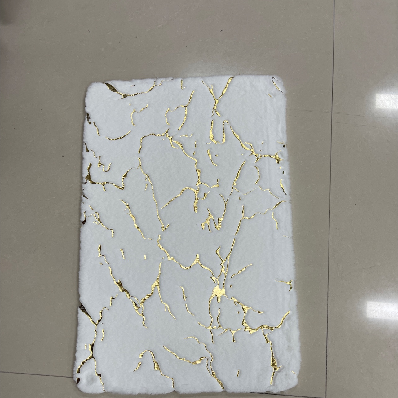 Imitation Cashmere Foot Mat With Gold Stamping