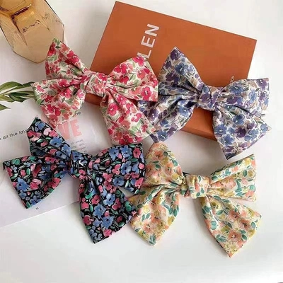 Floral Bow Hair Clip