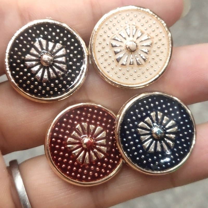 Fashion Metal Opal Buttons Round Suit Coat Love Trench Coat Clothing Accessories Decorated Buttons
