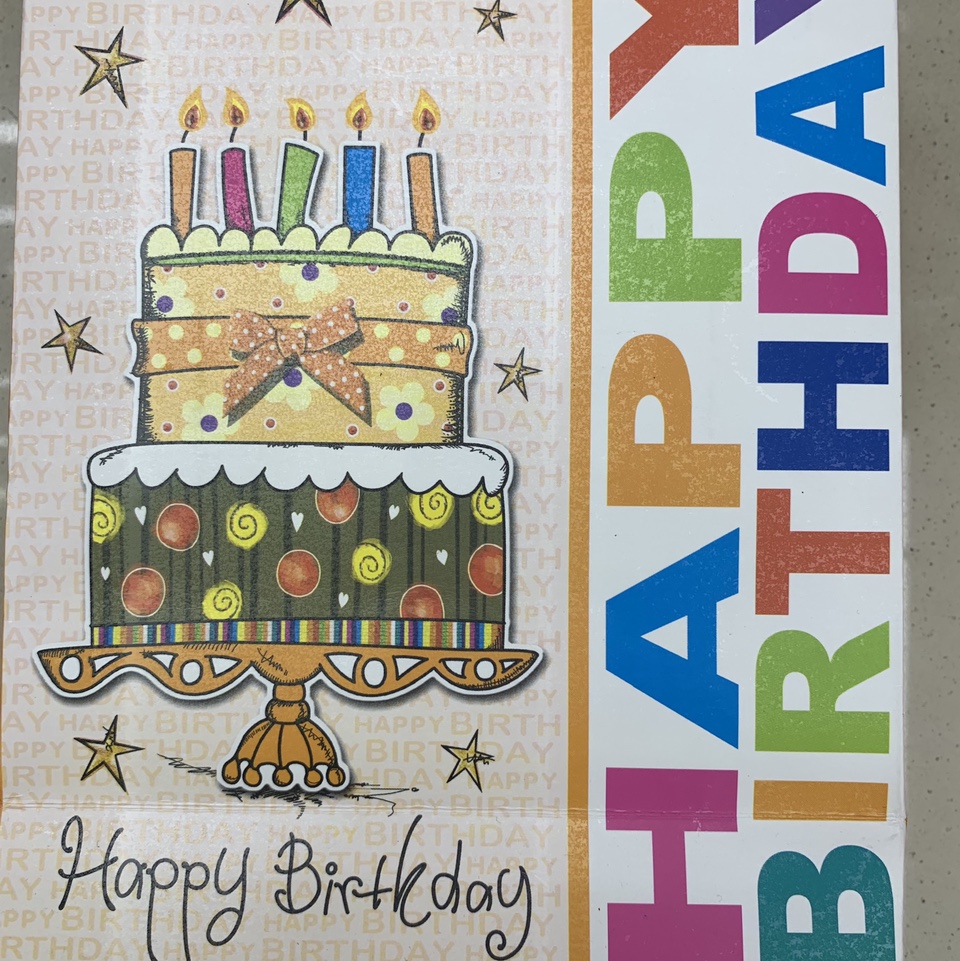 2021年新款竖版白卡礼物袋之生日快乐系列462-3大号31*40*12