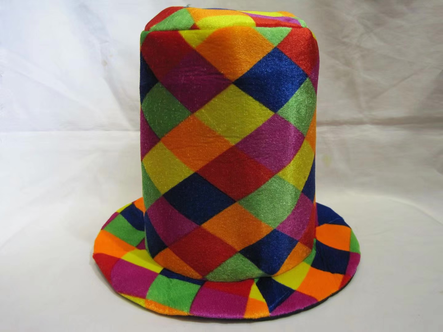 万圣节化装舞会服饰舞台表演道具拼块高帽小丑帽小丑装扮厂家直销详情5