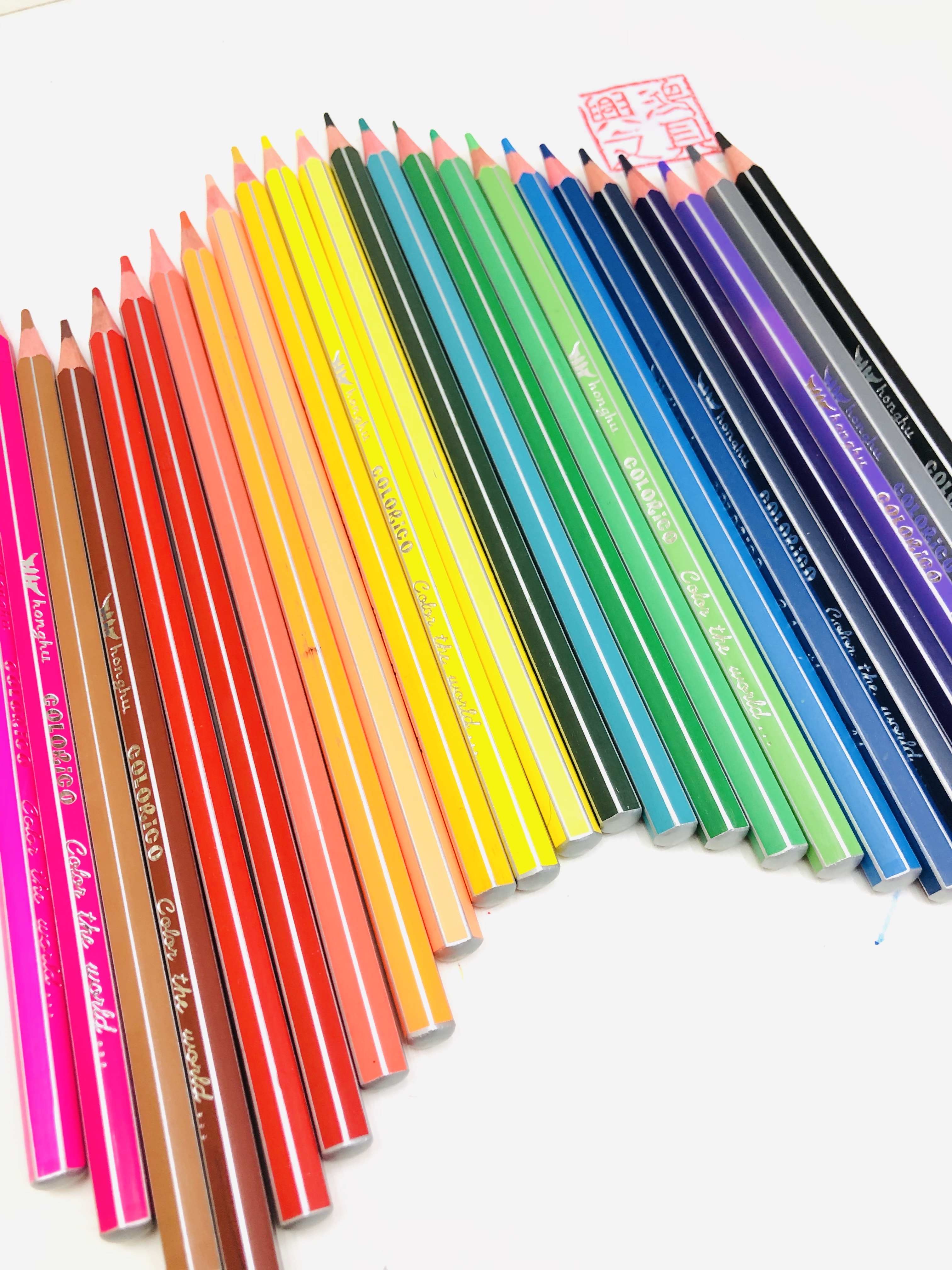 兴鸿文具 厂家直销-24色油漆 抽条彩色绘画铅笔详情图3