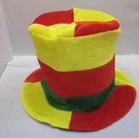 万圣节化装舞会服饰舞台表演道具红黄绿高帽小丑帽小丑装扮厂家直销图