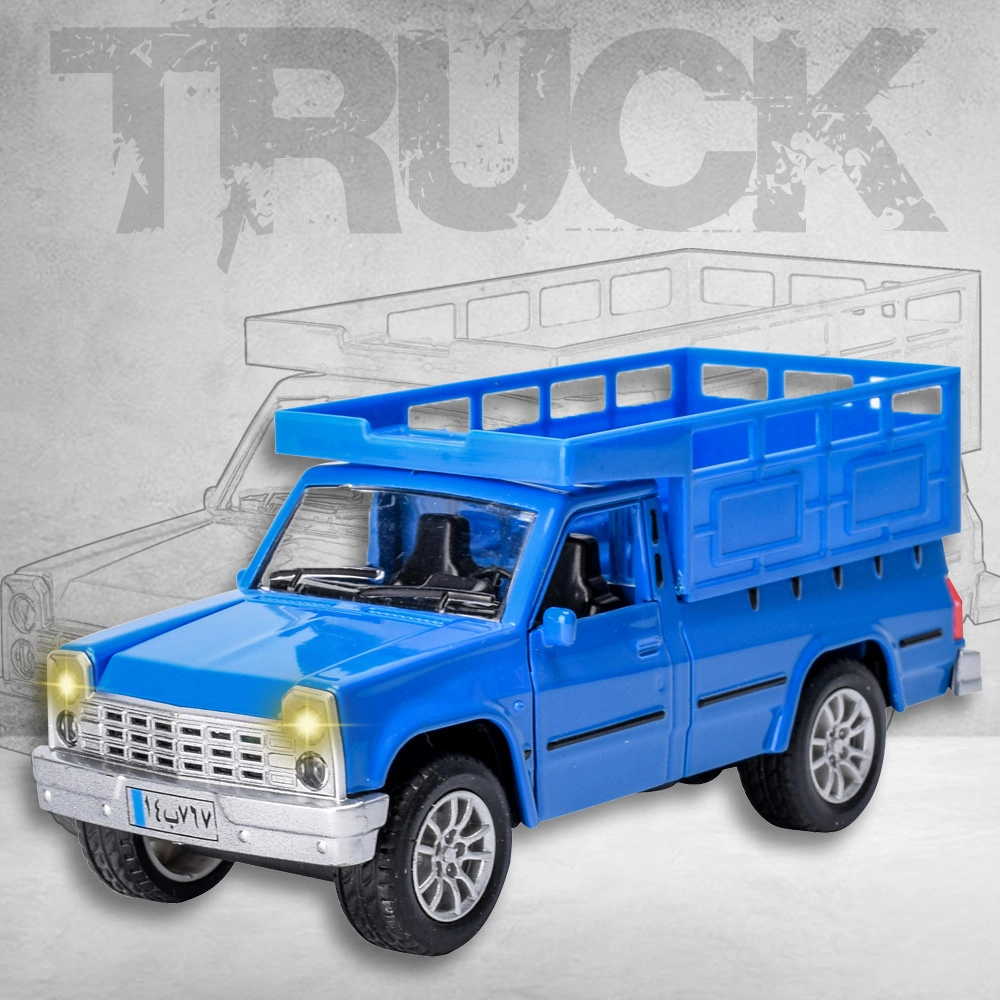 1:32 Pickup truck with a bucket (Iran) two-door alloy rebound with lights and music in one color detail image 3