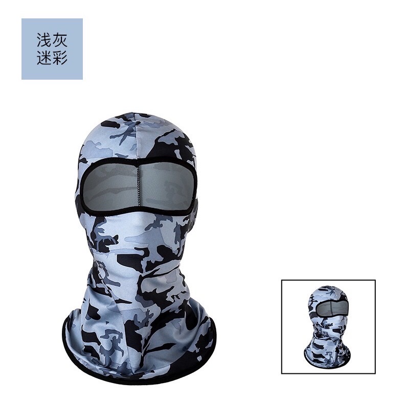 Cross-border CS mask headgear, ice silk cycling outdoor bicycle motorcycle inner liner camouflage sun protection headgear, light gray civilian civilian civilian civilian civilian civilian civilian details Picture