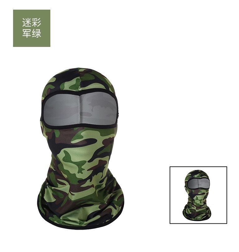 Cross-border CS mask headgear, ice silk cycling, outdoor bicycle, motorcycle inner liner, camouflage sun protection headgear, military green, civilian, civilian, civilian details Picture