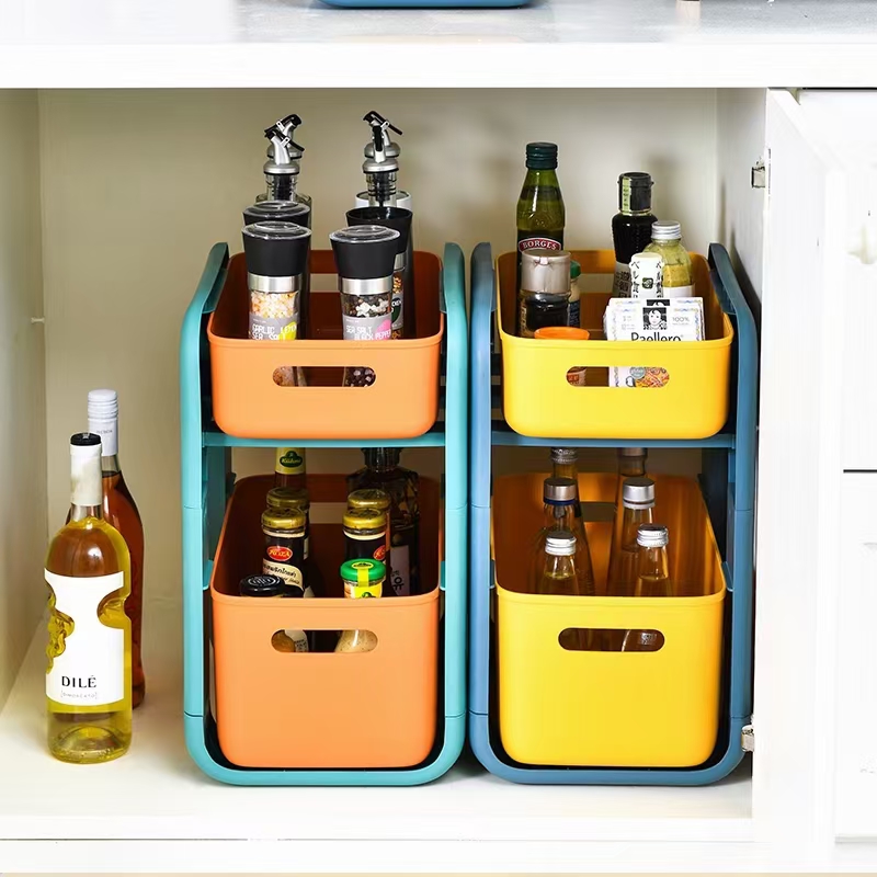 Multifunctional Wheeled Shelving Plastic Storage Box Household Storage Box 342525 Item Picture