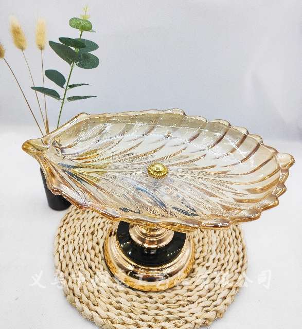 Hotel KTV glass feather fruit box, colorful fruit plate, European-style home decoration, fruit plate, dazzling snack plate detail image 3