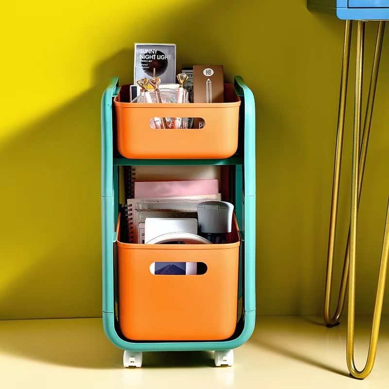 Multifunctional Wheeled Shelving Plastic Storage Box Household Storage Box 342525 Application Scenario
