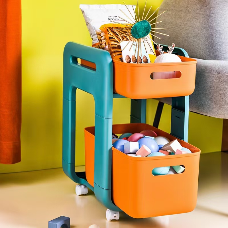 Multifunctional Wheeled Shelving Plastic Storage Box Household Storage Box 342525