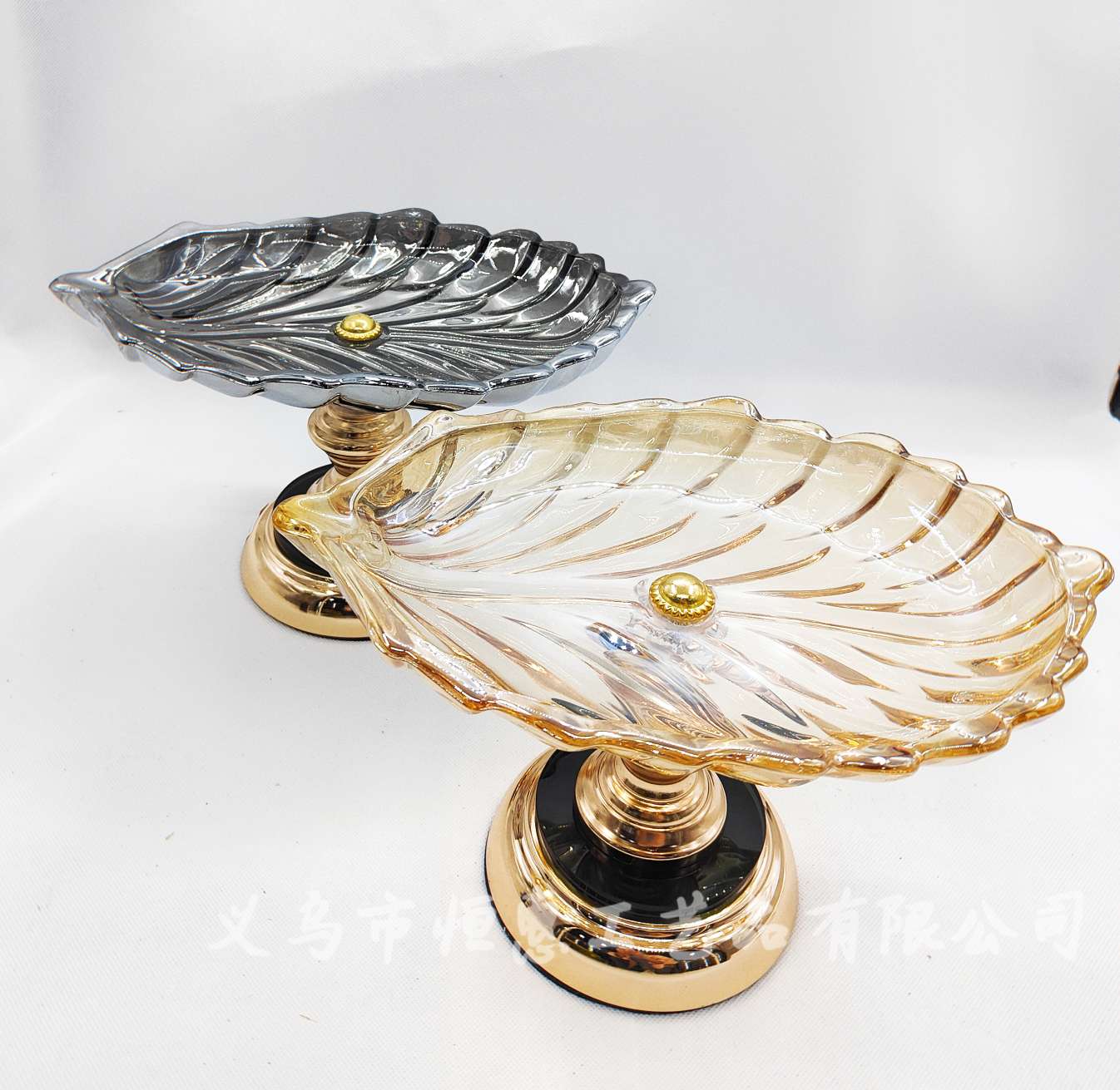 Hotel KTV glass feather fruit box, colorful fruit plate, European-style home decoration, fruit plate, dazzling snack plate detail image 2