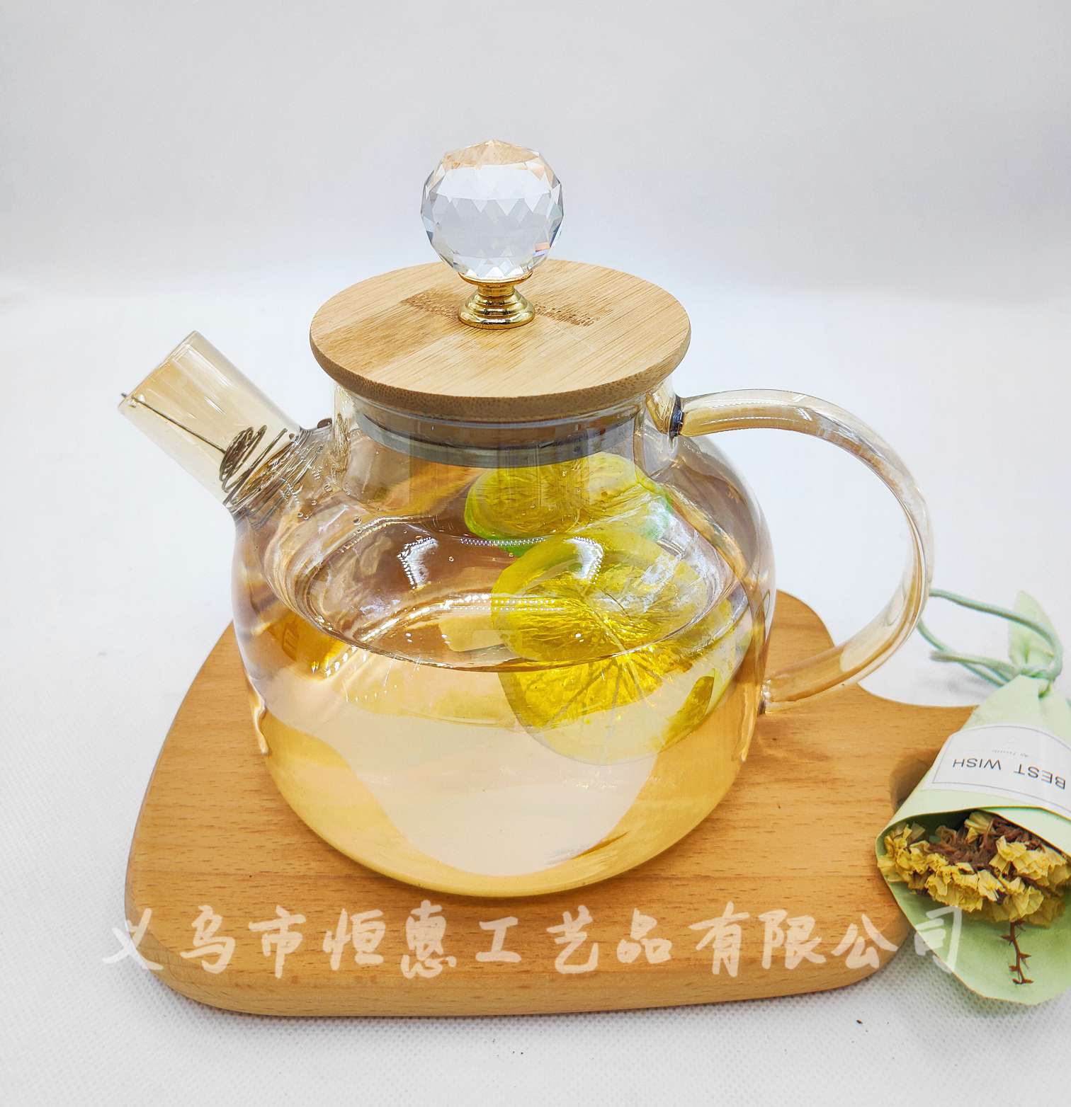 Heat-resistant glass teapot, large-mouthed bamboo lid teapot, thickened brewing teapot, flower and plant teapot, large-capacity cold water kettle, boiling teapot Specification image