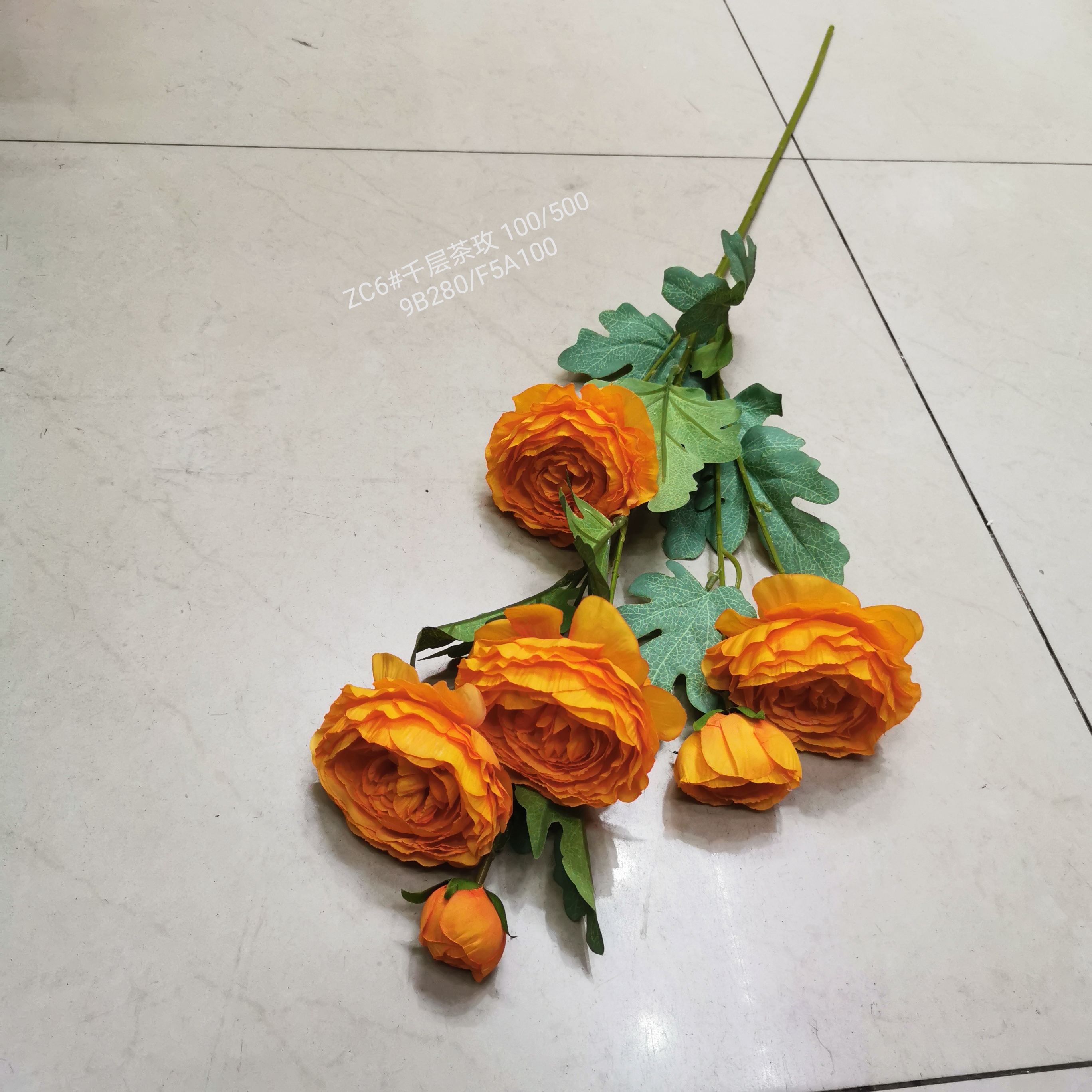 Rattan leaf plant simulation flower fake flower flower bonsai Living room hotel wedding video decoration New Year hand flower modeling single branch Melaleuca tea rose thumbnail