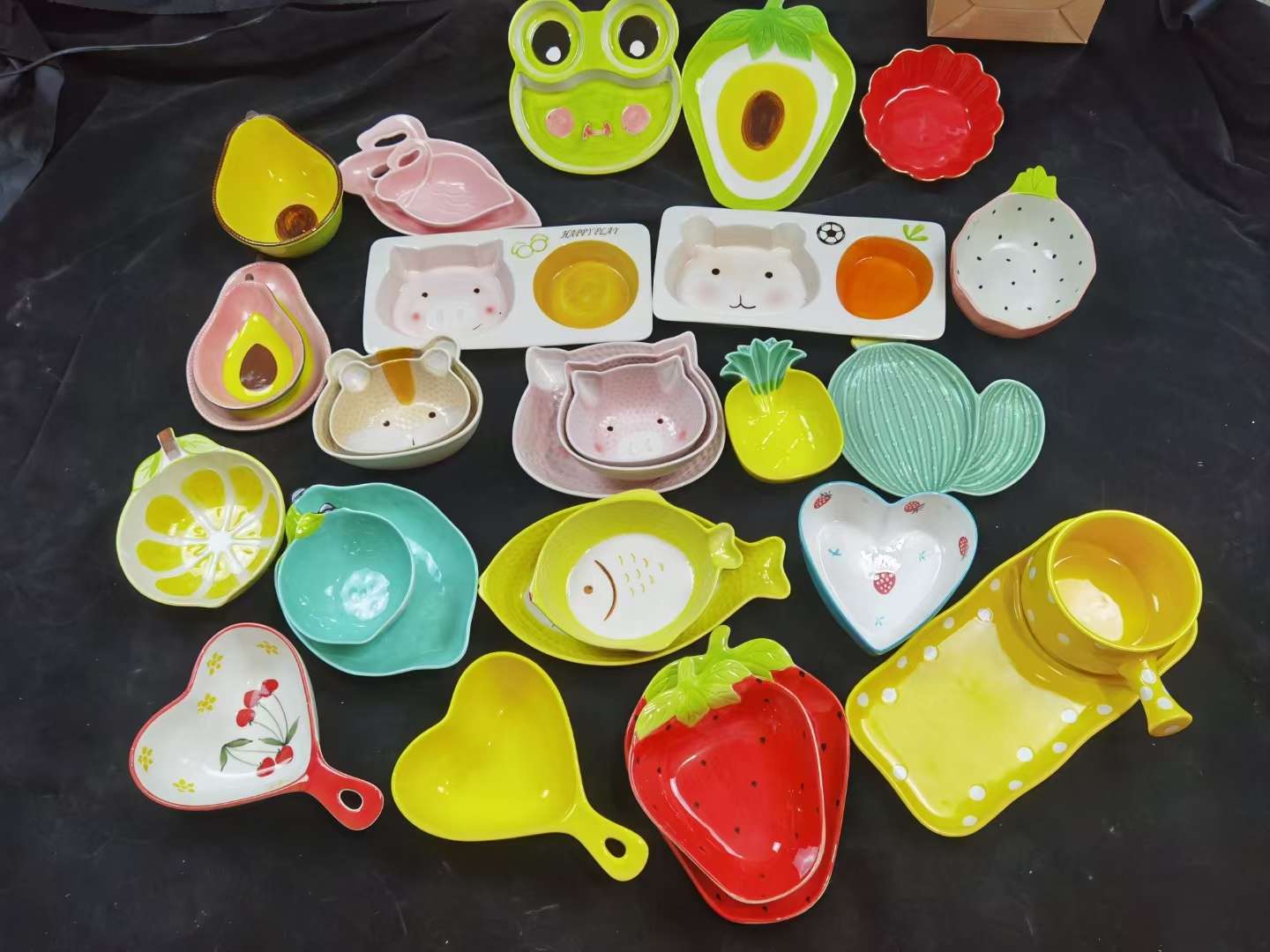 Cartoon Fruit Ceramic Bowl Mix Specification drawing