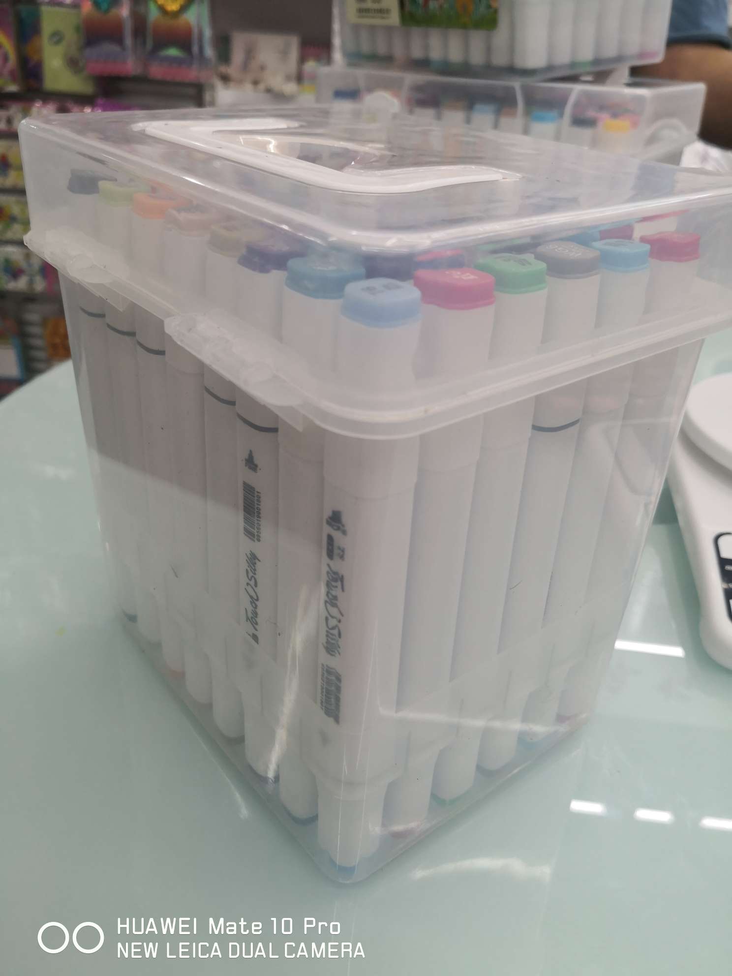 Yiwu City Ningbo Boyang Juhua Stationery Store 48-color white pen barrel double-headed marker pen, plastic box packaging details Picture