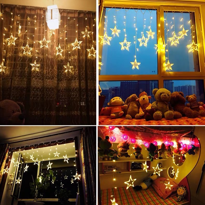 Middle East Arab atmosphere decorative LED string lights, noble moon, Auspicious night, golden stars, iron art string light wholesale, cross-border wholesale 1