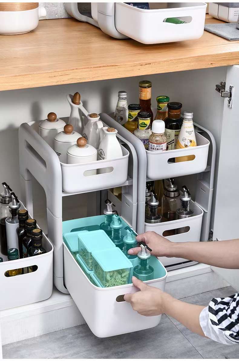 Multifunctional Storage Rack Gray White details Picture
