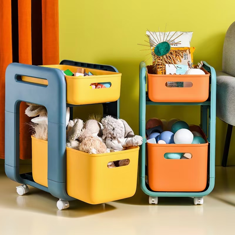 Multifunctional Wheeled Shelving Plastic Storage Box Household Storage Box 342525 details Picture