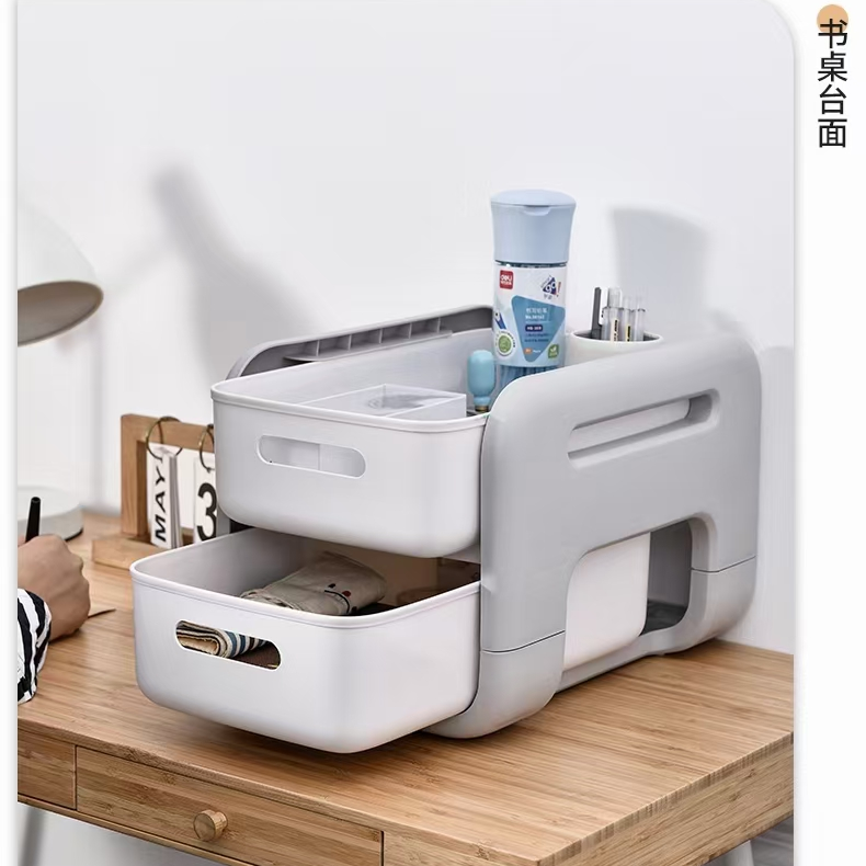 Multifunctional Storage Rack Gray White