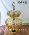 European-style light luxury crystal glass fruit plate, multi-layered popular living room coffee table, double-layered compartments for snacks and candies details Picture