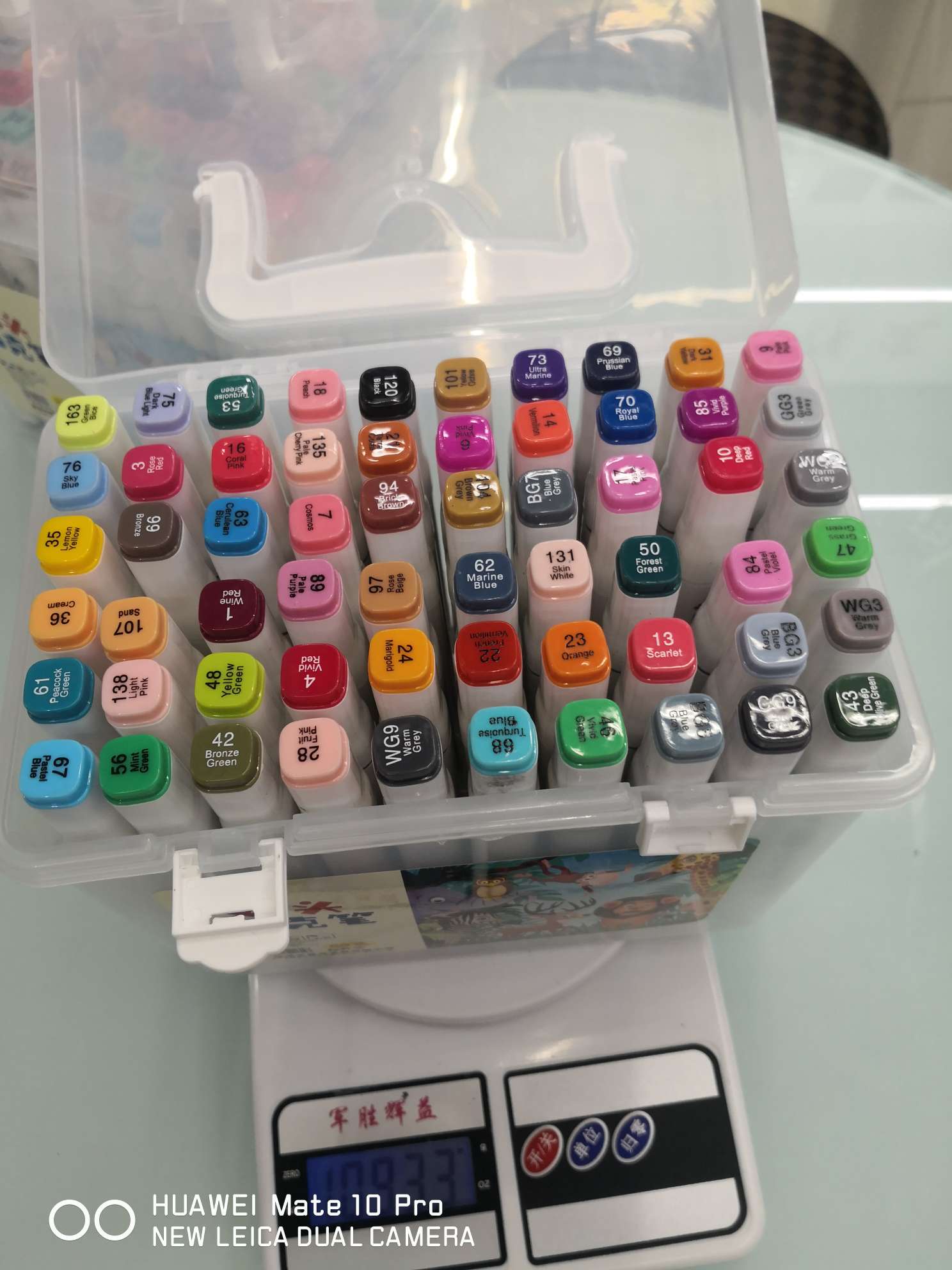 60-color double-headed white pen barrel marker pens in plastic box packaging, Ningbo Boyang Juhua Stationery Store, Yiwu City Item Picture