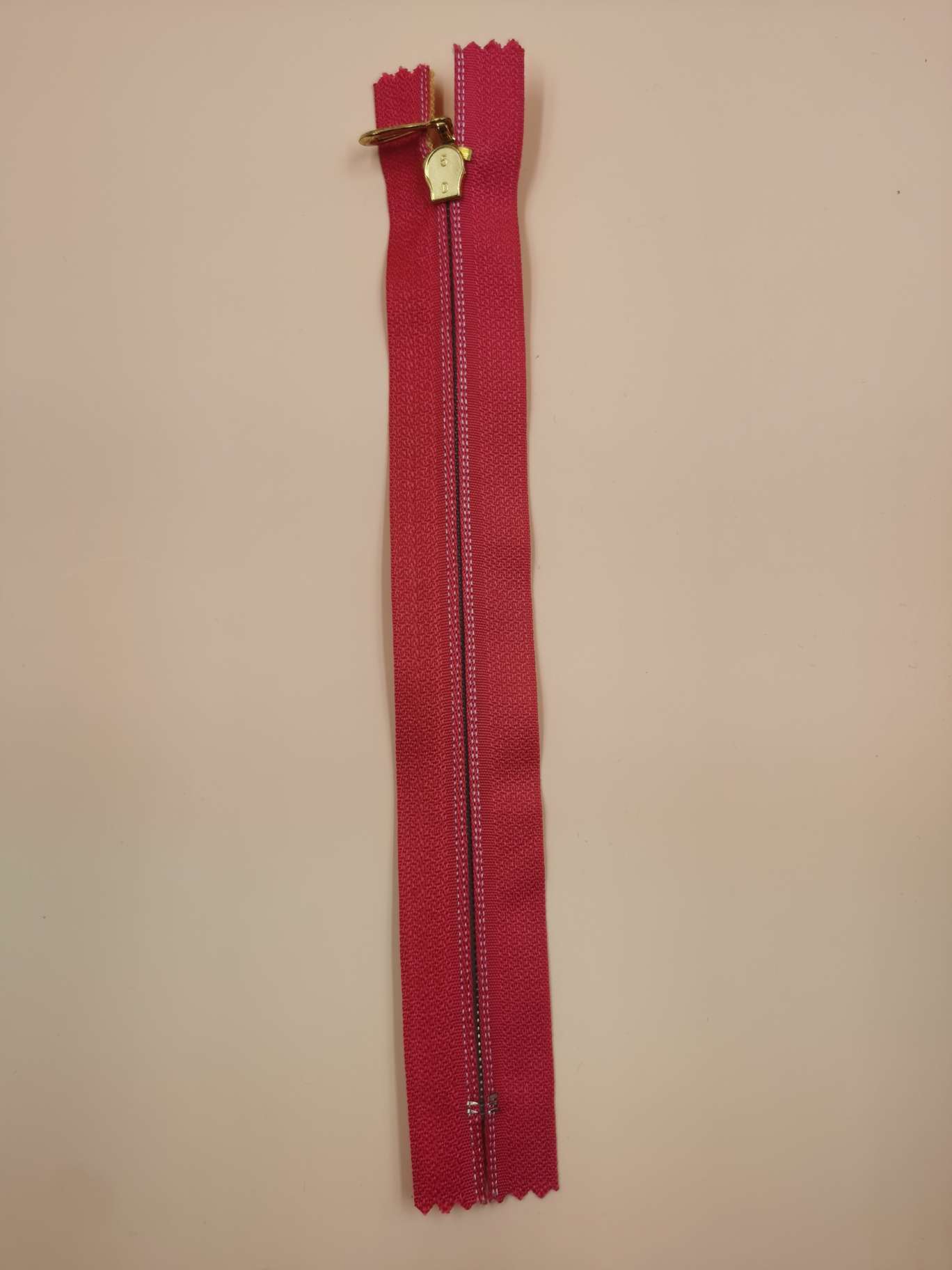 5号金齿拉链 挂镀封釉水滴头 20cm 红色详情图3