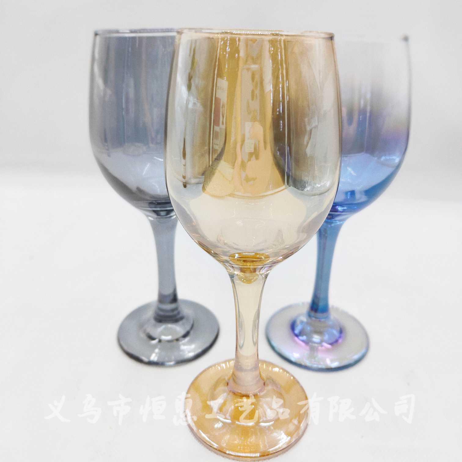Modern, simple and creative glass wine glasses, household tall glasses, electroplated European red wine glasses, crystal glass wine sets