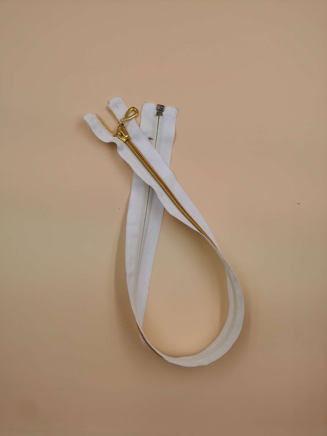 5号金齿拉链 挂镀封釉水滴头 45cm 白色详情图2