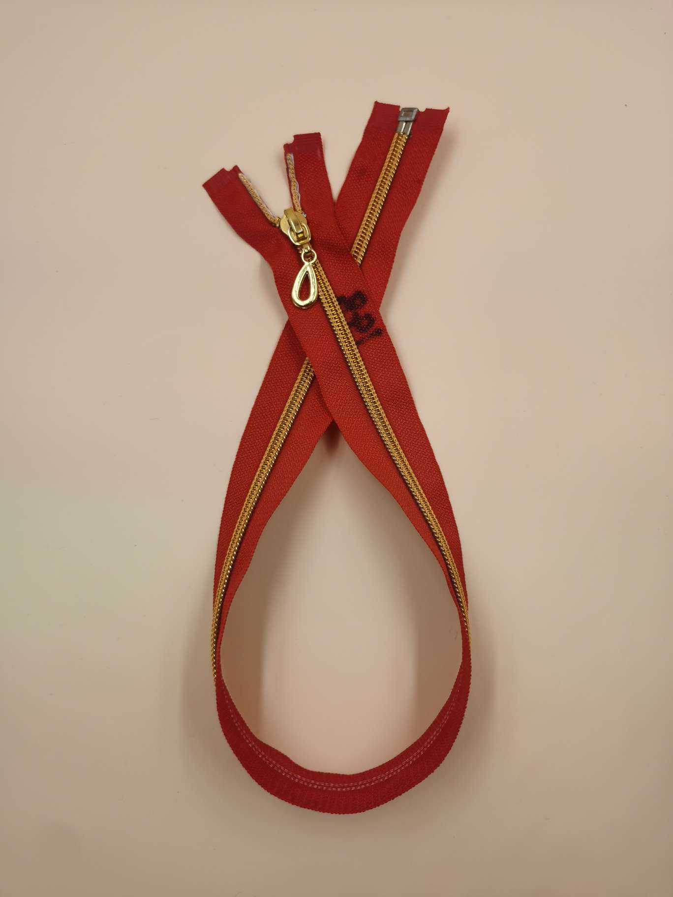 5号金齿拉链 挂镀封釉水滴头 45cm 红色详情图3