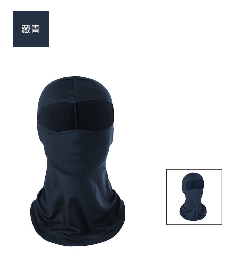 Cross-border CS mask headgear, ice silk cycling outdoor bicycle motorcycle inner liner camouflage sun protection headgear, navy blue detail image 1