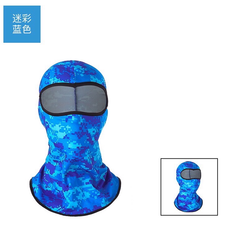 Cross-border CS mask headgear, ice silk cycling outdoor bicycle motorcycle inner liner camouflage sun protection headgear, blue camouflage civilian civilian civilian civilian civilian civilian civilian civilian