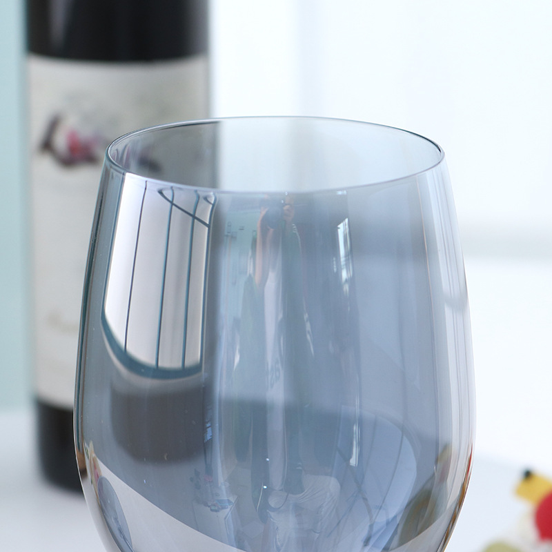 Modern, simple and creative glass wine glasses, household tall glasses, electroplated European red wine glasses, crystal glass wine sets detail image 6