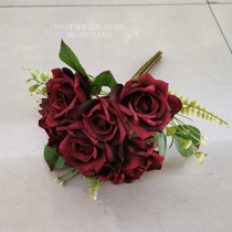 Artificial plant rattan wall hanging bundle wedding video tree arch decorative rattan vine vine flowers rose bouquet of autumn color tie bouquet hand tie 9