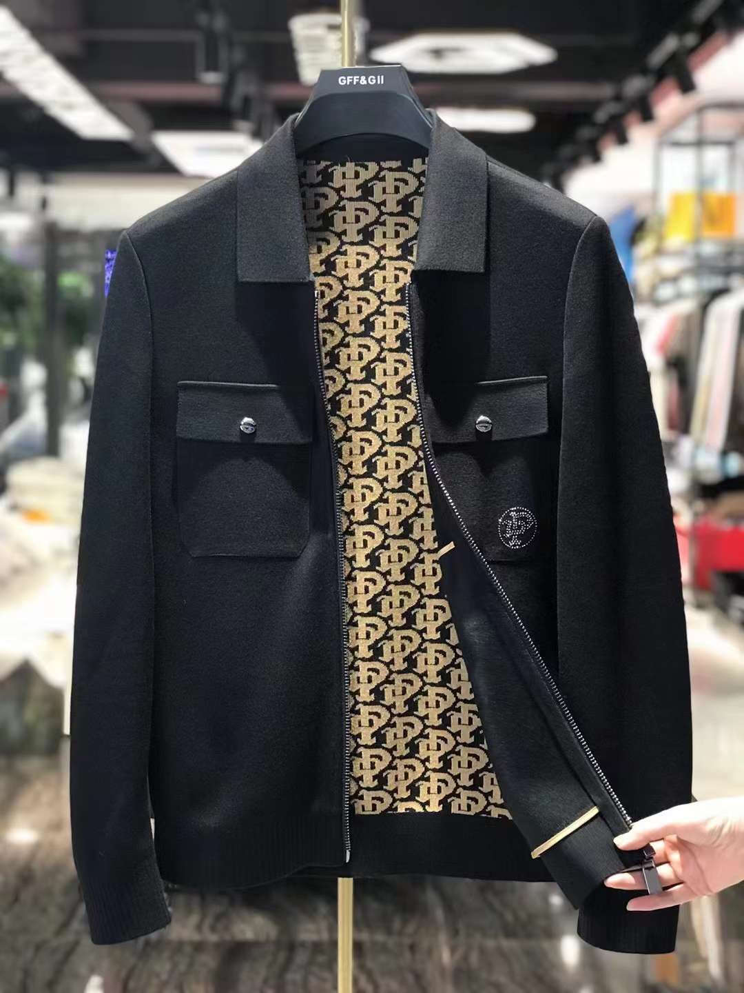 Autumn And Winter Men's Wool Jacket Middle-Aged Casual Lapel Thick Coat Knit Jacket Men's Short Top Men details Picture