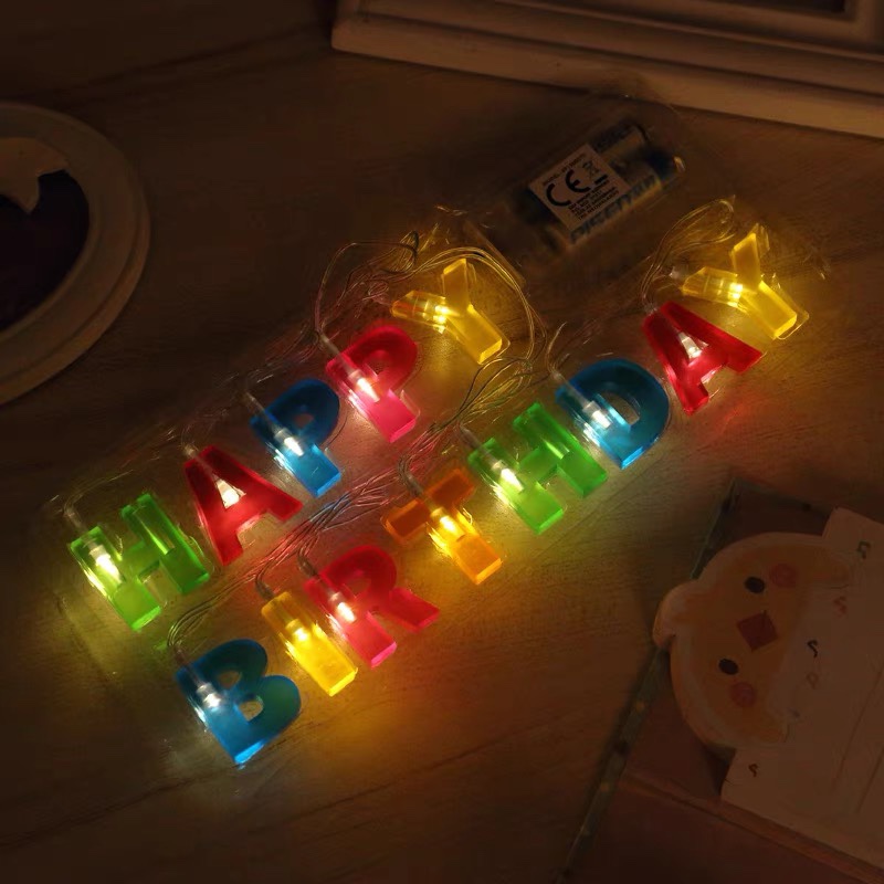 LED bedroom creative birthday gift, room decoration, colored lights, flashing lights, string lights, star arrangement items, romantic scene, happy birthday light string